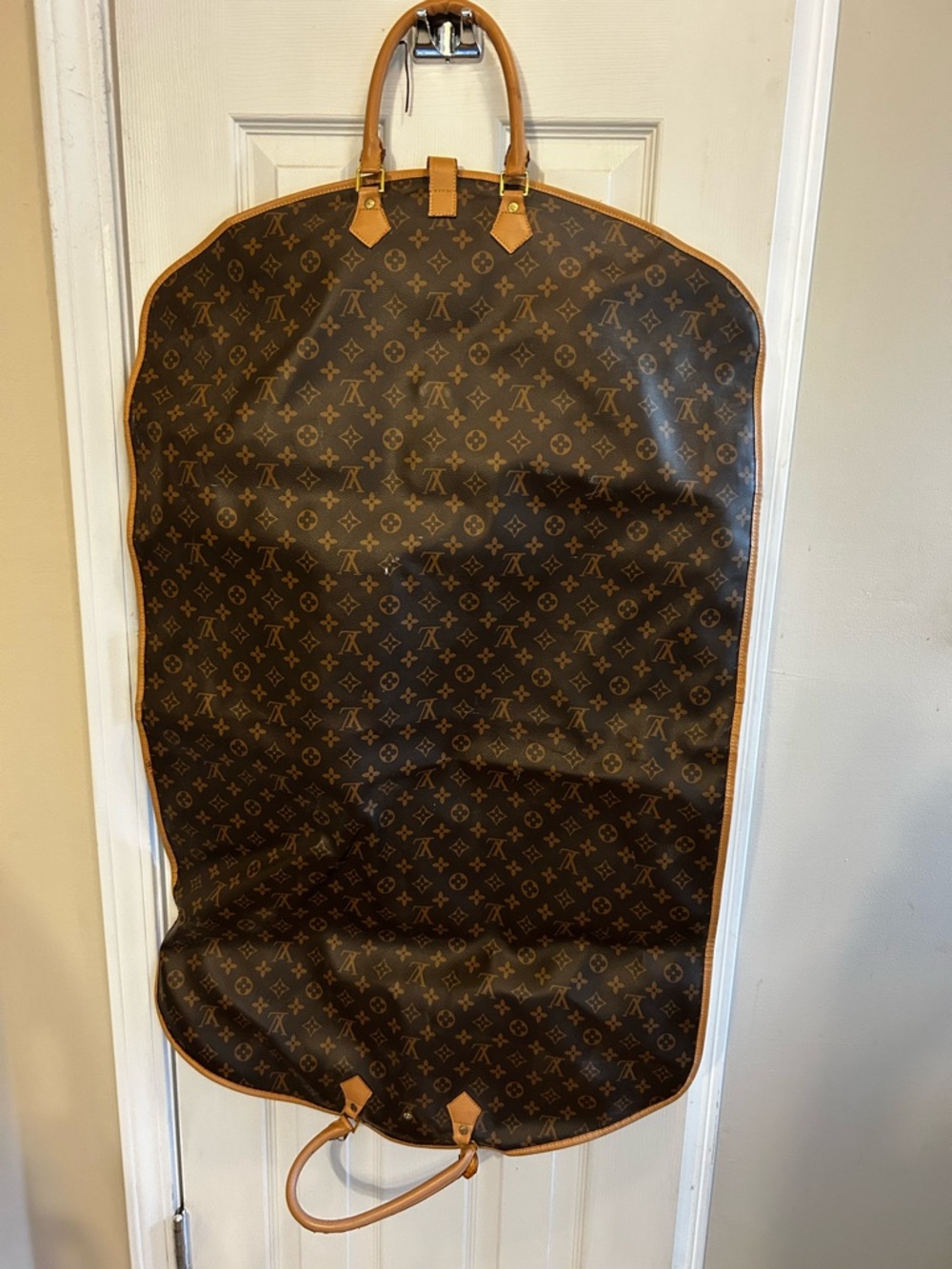 Louis Vuitton Brown Monogram Garment Cover with Tan Trim